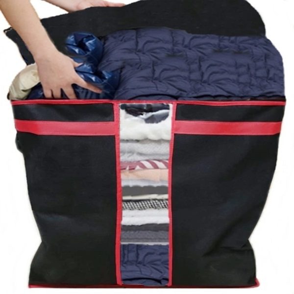 Black Storage Blanket Bag Organizer Folding Bag Organizer