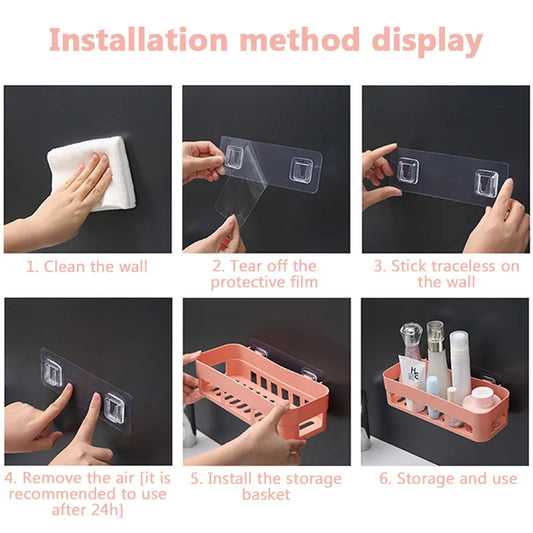 1 PCs Bathroom Shelf Bathroom Adhesive Storage Rack