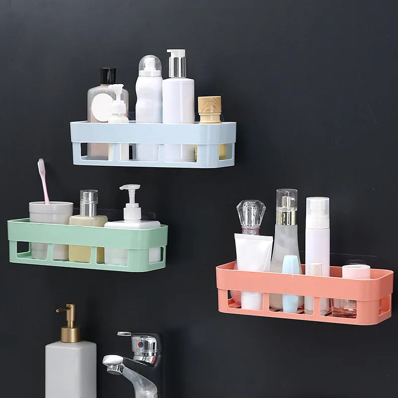 1 PCs Bathroom Shelf Bathroom Adhesive Storage Rack