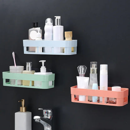 1 PCs Bathroom Shelf Bathroom Adhesive Storage Rack