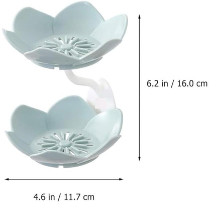 Wall Mounted Double Layer Lotus Flower Shaped Soap Holder