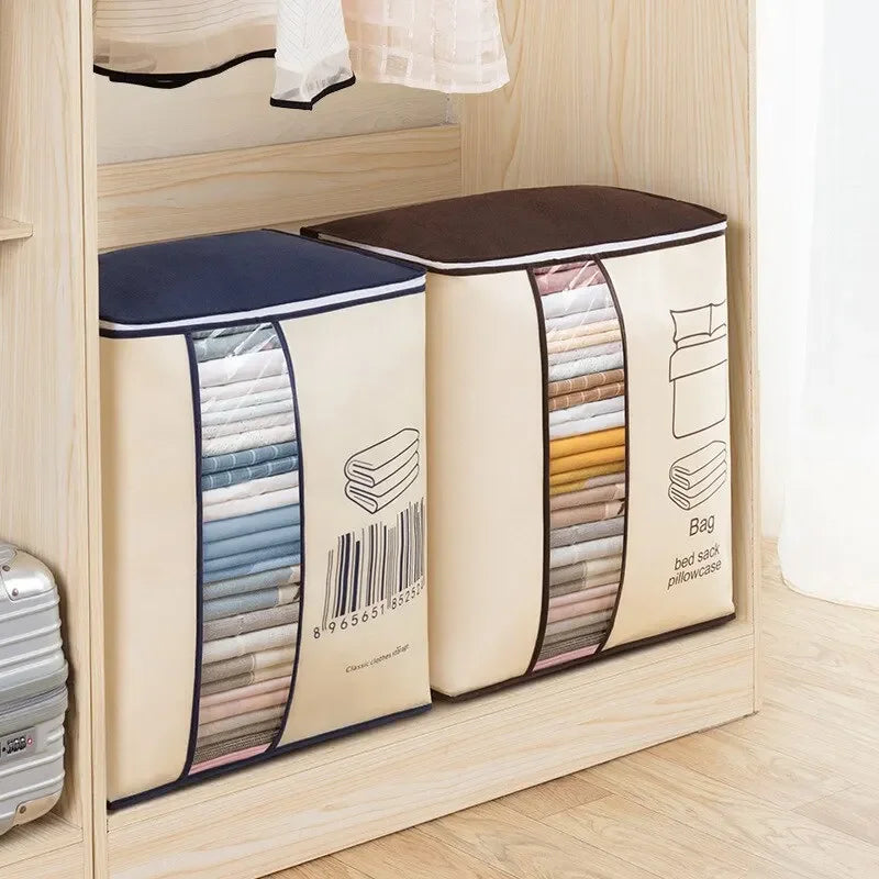 Large Non-woven Portable Clothes Storage Bag Clothing Organizer - 120 gsm