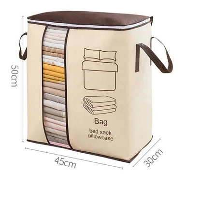 Large Non-woven Portable Clothes Storage Bag Clothing Organizer - 120 gsm