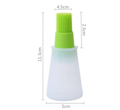 Portable Silicone Oil Bottle with Brush | Grill Oil Brushes for Kitchen Baking BBQ