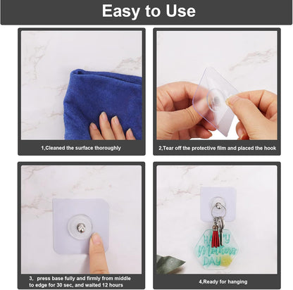 10-Pcs Self-Adhesive Wall Screws and Hanging Nails – Heavy-Duty Adhesive Wall Mount Hooks