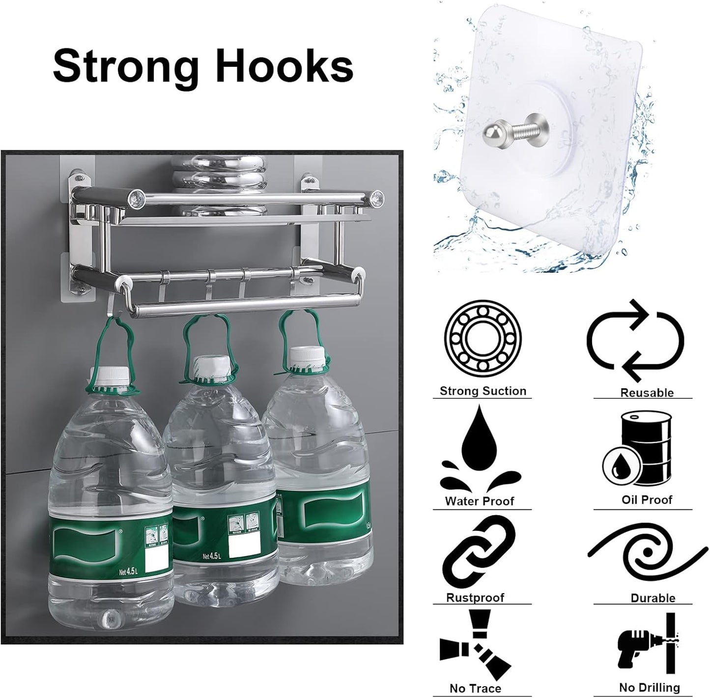 10-Pcs Self-Adhesive Wall Screws and Hanging Nails – Heavy-Duty Adhesive Wall Mount Hooks