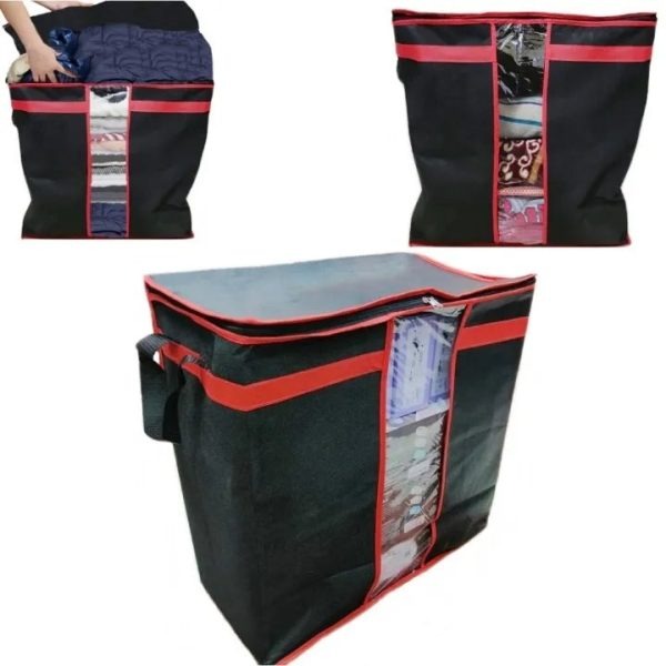 Black Storage Blanket Bag Organizer Folding Bag Organizer