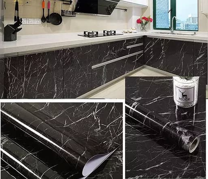 Self-Adhesive Kitchen Marble Sheet- Waterproof Heat Resistant Sheet for Living Room Sheet ( 60 x 200 Cm )