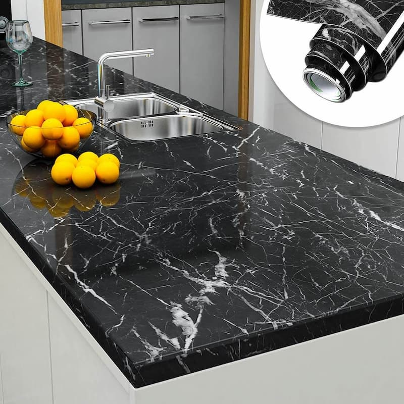 Self-Adhesive Kitchen Marble Sheet- Waterproof Heat Resistant Sheet for Living Room Sheet ( 60 x 200 Cm )
