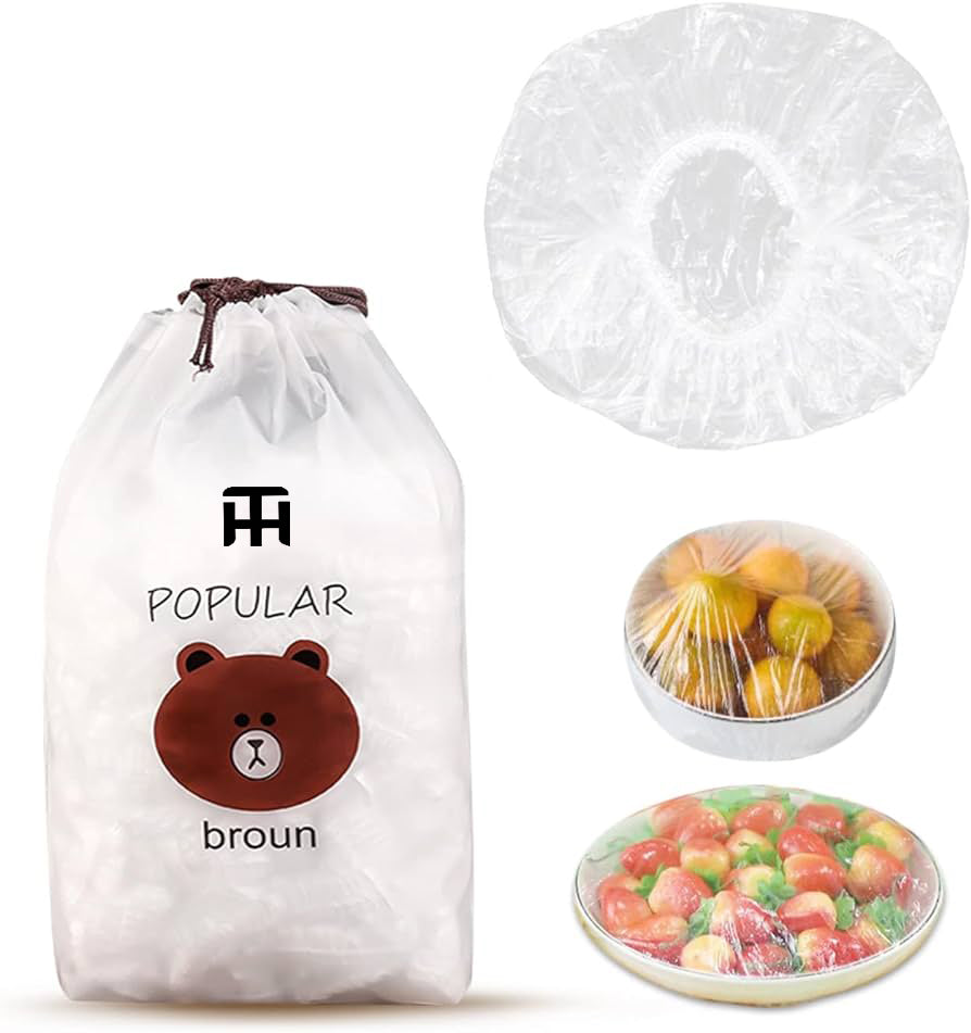 Combo Deal Disposable Food Cover Plastic Wrap 100 Pcs + 2 Pcs Dishwashing Rug