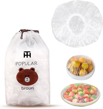 Combo Deal Disposable Food Cover Plastic Wrap 100 Pcs + 2 Pcs Dishwashing Rug