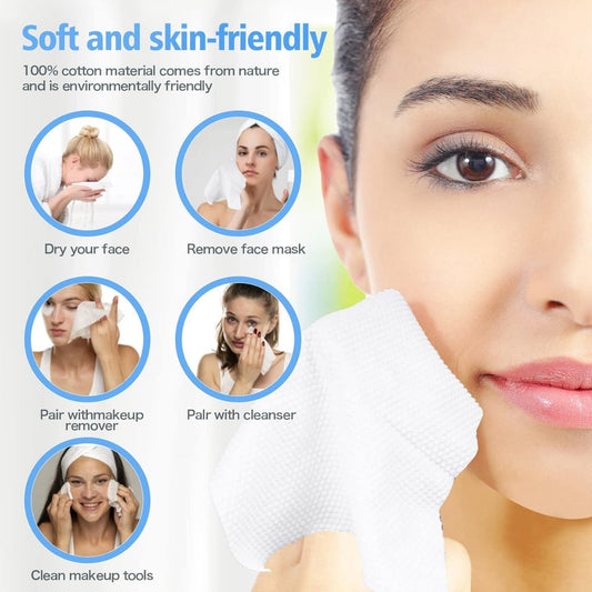 Disposable Face Towel – 70 Pcs Ultra Soft, Thickened Cotton Tissues | Lint-Free