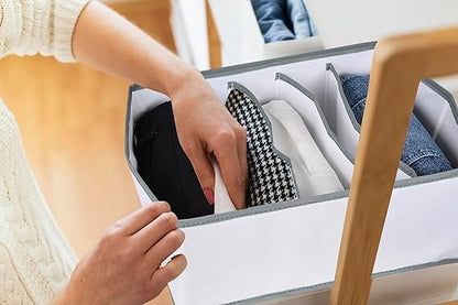 7 Grid Non-Woven Clothes Organizer for Wardrobe – Foldable Storage Box