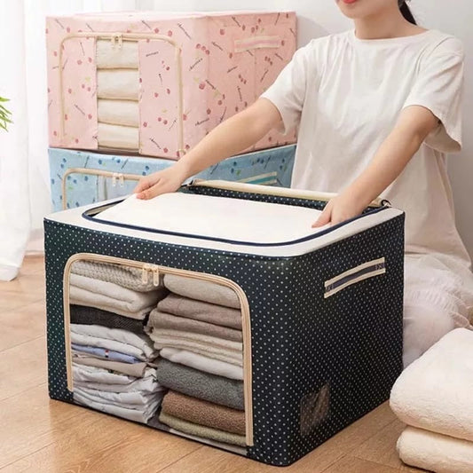 Foldable Metal Frame Clothes Storage Organizer Bag