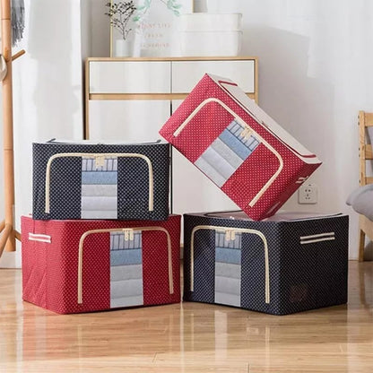 Foldable Metal Frame Clothes Storage Organizer Bag