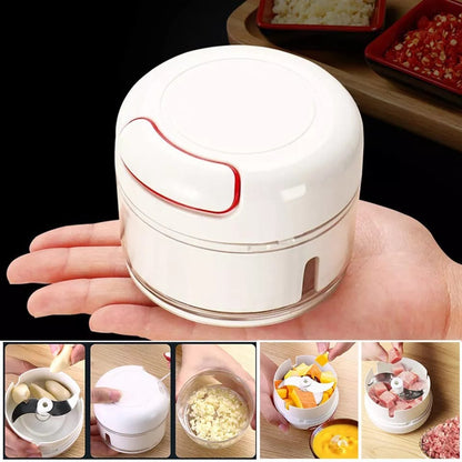 Mini Speedy Chopper | Manual Hand Pull | Garlic Slicer | For Vegetables, Fruits & Meat | High‑Quality Kitchen Tool
