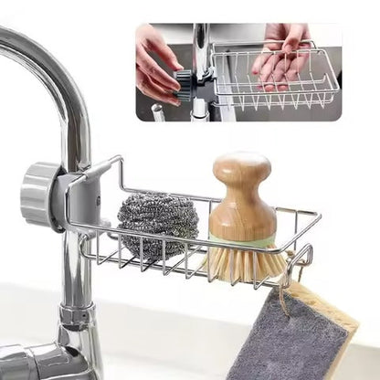 Stainless Steel Adjusting Multifunctional Kitchen Faucet Sponge Holder Durable