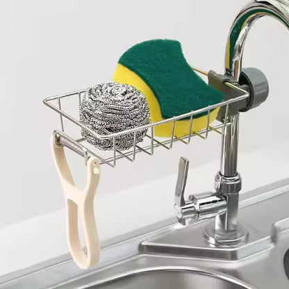 Stainless Steel Adjusting Multifunctional Kitchen Faucet Sponge Holder Durable