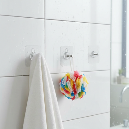 Wall Mounted Self Adhesive Transparent Screw Hooks (Pack of 10)