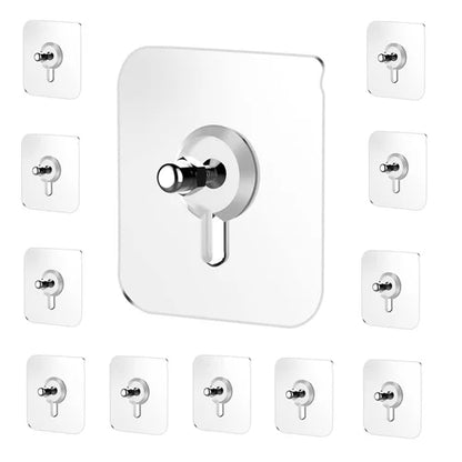 Transparent Self-Adhesive Wall Hooks Sticker Free Hanging - Pack of 10
