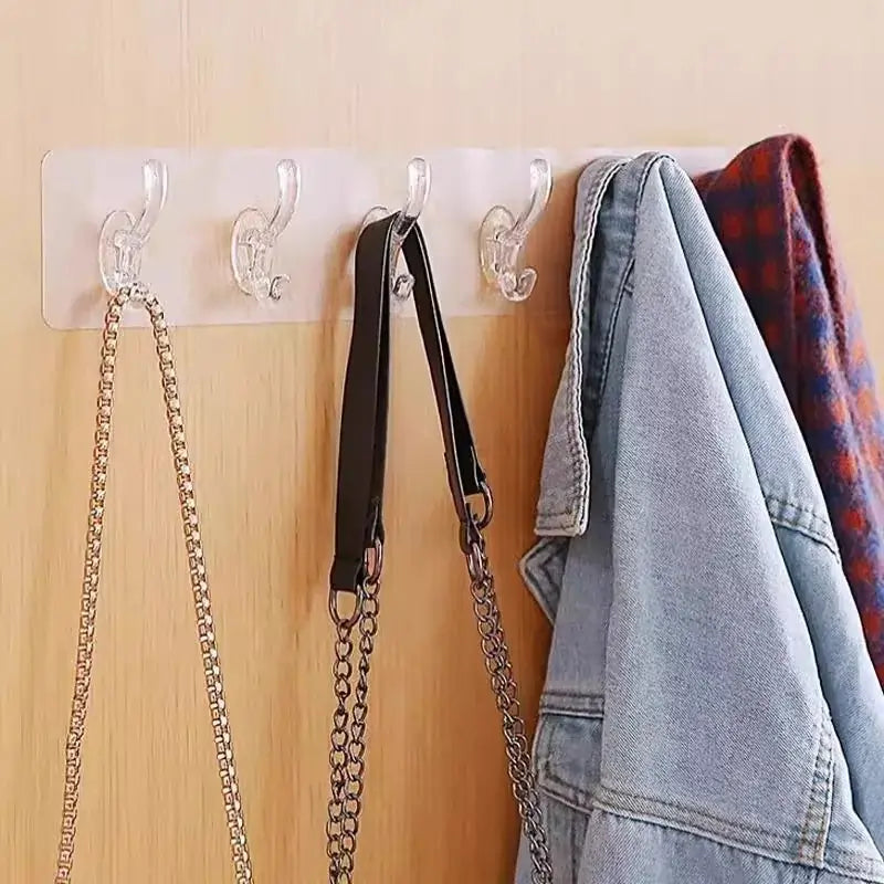 6 Row Transparent Wall Hooks