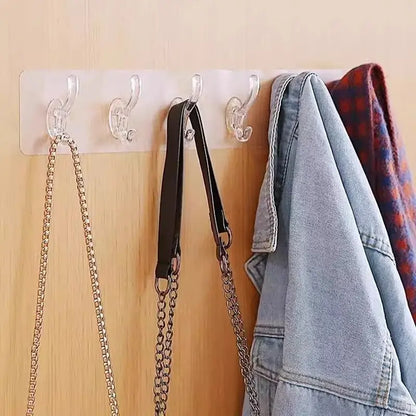 6 Row Transparent Wall Hooks